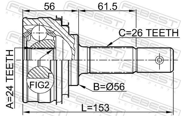 Joint Kit, drive shaft - 0110-009 FEBEST