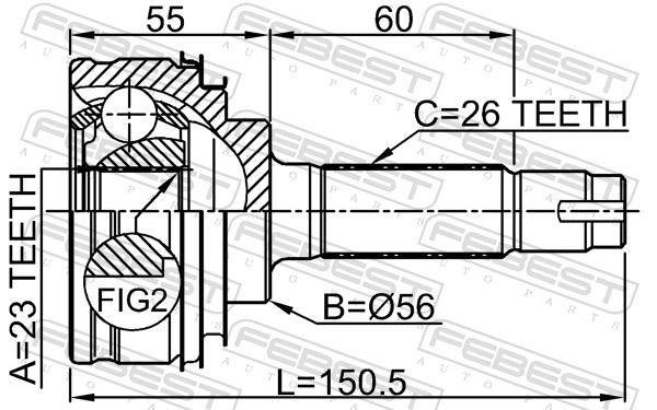 Joint Kit, drive shaft - 0110-010 FEBEST
