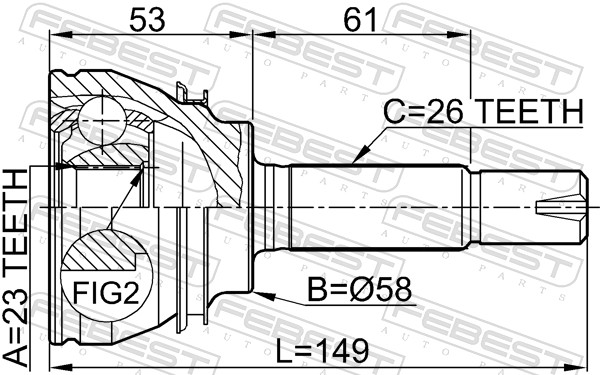 Joint Kit, drive shaft - 0110-054 FEBEST