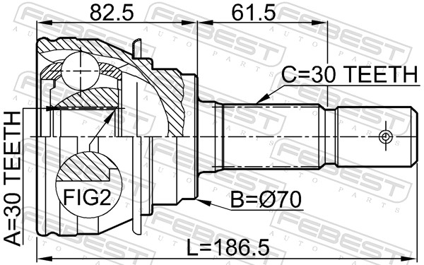Joint Kit, drive shaft - 0110-067 FEBEST