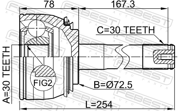 Joint Kit, drive shaft - 0110-074 FEBEST