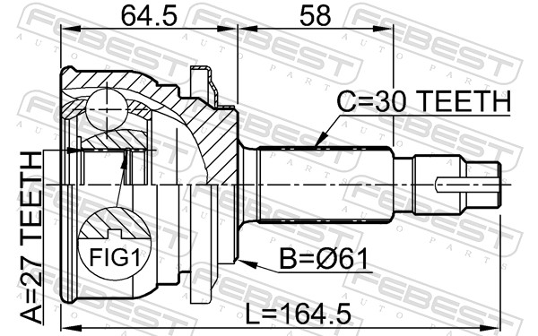 Joint Kit, drive shaft - 0110-083 FEBEST