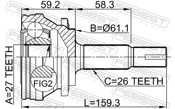 Joint Kit, drive shaft - 0110-ACA30 FEBEST