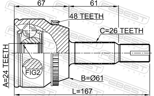 Joint Kit, drive shaft - 0110-ACV30A48 FEBEST