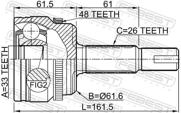 Joint Kit, drive shaft - 0110-ASV50LA48 FEBEST