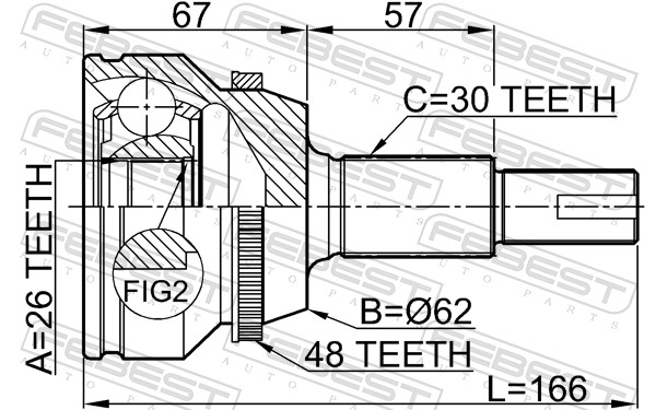 Joint Kit, drive shaft - 0110-GSV40A48 FEBEST