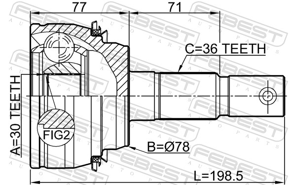 Joint Kit, drive shaft - 0110-UCK50 FEBEST