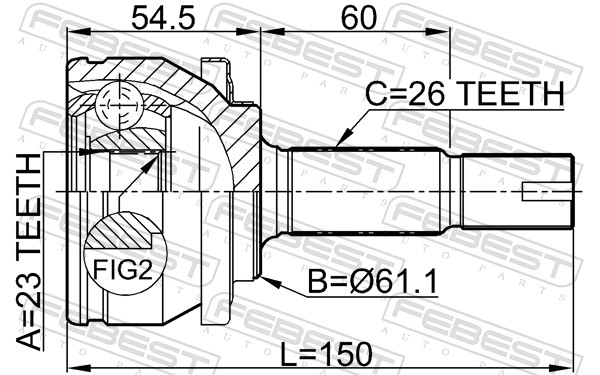 Joint Kit, drive shaft - 0110-ZZE150 FEBEST