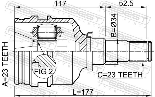 Joint Kit, drive shaft - 0111-001 FEBEST