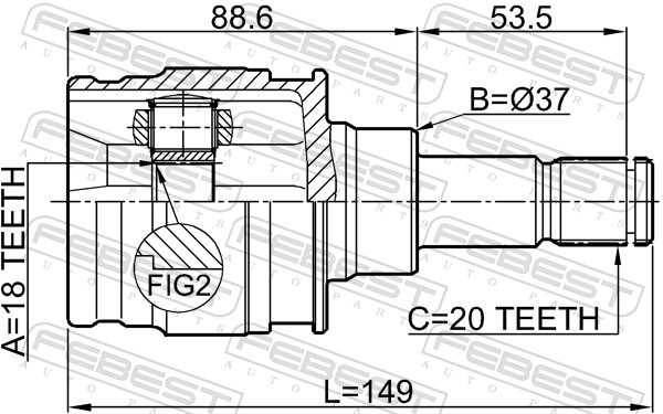 Joint Kit, drive shaft - 0111-ACA33R FEBEST