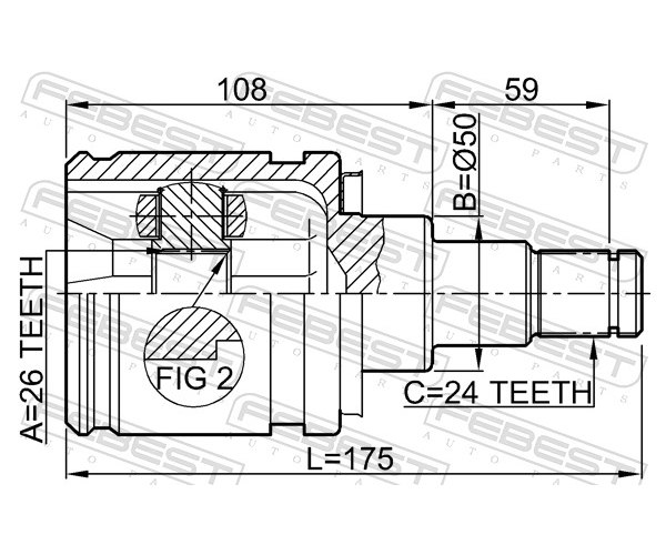 Joint Kit, drive shaft - 0111-AZT250LH FEBEST