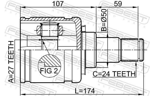 Joint Kit, drive shaft - 0111-GSV40LH FEBEST