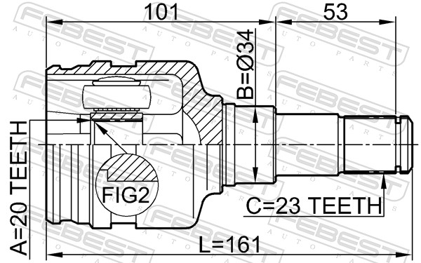 Joint Kit, drive shaft - 0111-KSP90 FEBEST