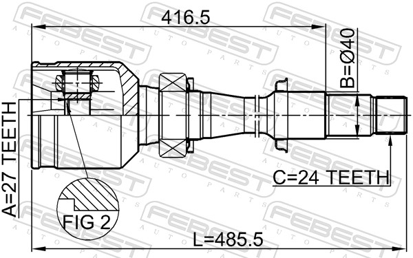 Joint Kit, drive shaft - 0111-MCV30RH FEBEST