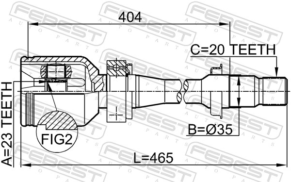 Joint Kit, drive shaft - 0111-ST220RH FEBEST