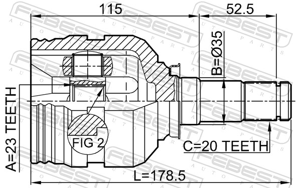 Joint Kit, drive shaft - 0111-SXM10LH FEBEST