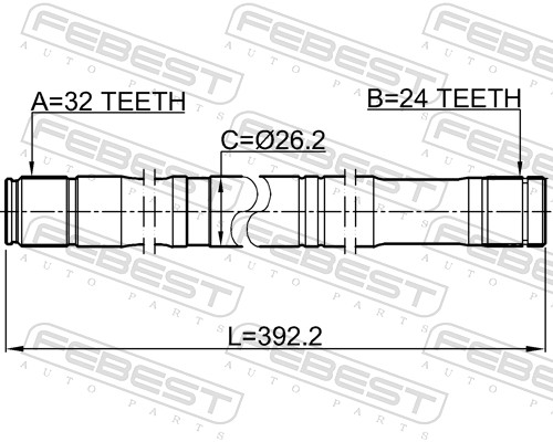 Drive Shaft - 0112-CDT220RH FEBEST