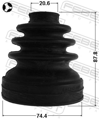 gofruotoji membrana, kardaninis velenas - 0115-ZZE150T FEBEST