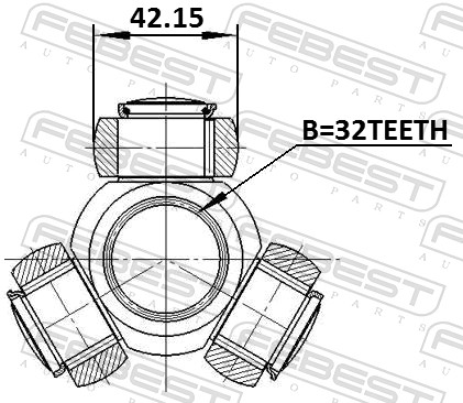 Tripod Hub, drive shaft - 0116-ASV50 FEBEST