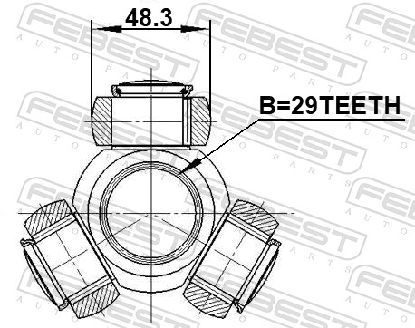 Tripod Hub, drive shaft - 0116-KUN26 FEBEST