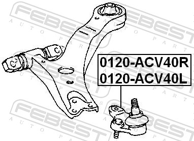Ball Joint - 0120-ACV40L FEBEST