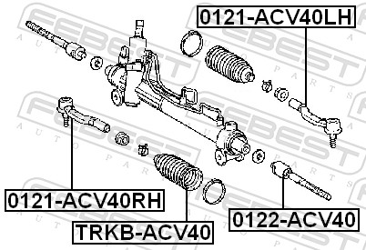 Tie Rod End - 0121-ACV40RH FEBEST