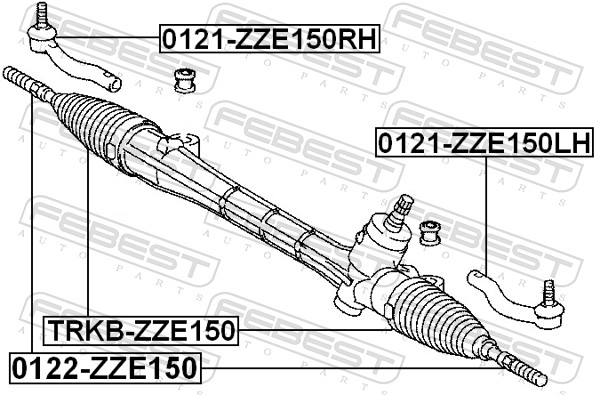 Tie Rod End - 0121-ZZE150LH FEBEST