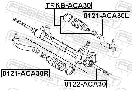 Inner Tie Rod - 0122-ACA30 FEBEST