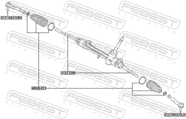 Inner Tie Rod - 0122-CHR FEBEST