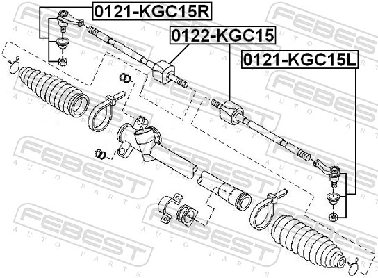 Inner Tie Rod - 0122-KGC15 FEBEST