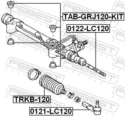 Inner Tie Rod - 0122-LC120 FEBEST