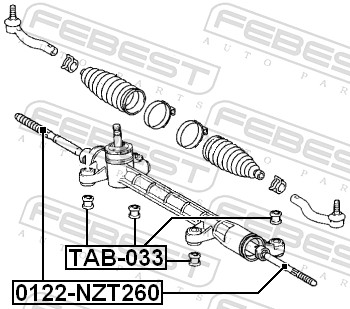 Inner Tie Rod - 0122-NZT260 FEBEST