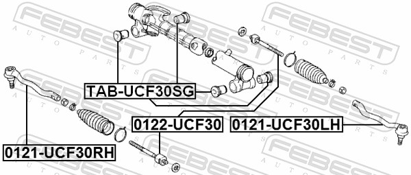 Inner Tie Rod - 0122-UCF30 FEBEST
