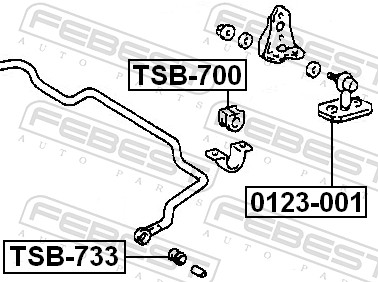 Rod/Strut, stabiliser - 0123-001 FEBEST