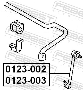 Rod/Strut, stabiliser - 0123-002 FEBEST