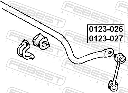 Stange/Strebe, Stabilisator - 0123-027 FEBEST
