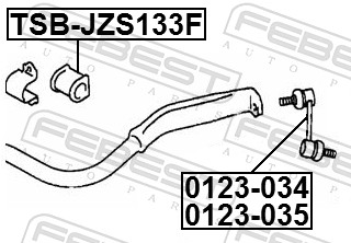 Rod/Strut, stabiliser - 0123-034 FEBEST