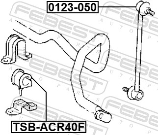 Rod/Strut, stabiliser - 0123-050 FEBEST