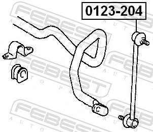 Rod/Strut, stabiliser - 0123-204 FEBEST