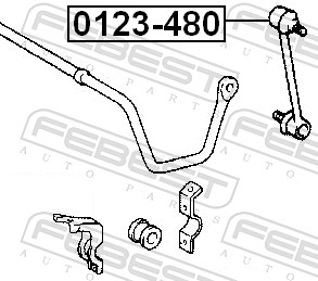 Rod/Strut, stabiliser - 0123-480 FEBEST