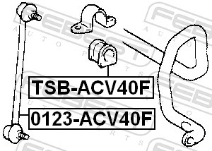 Rod/Strut, stabiliser - 0123-ACV40F FEBEST