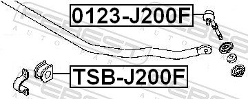 šarnyro stabilizatorius - 0123-J200F FEBEST