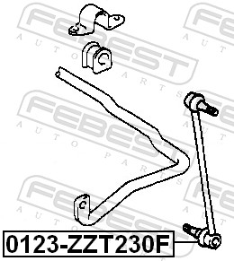 Rod/Strut, stabiliser - 0123-ZZT230F FEBEST