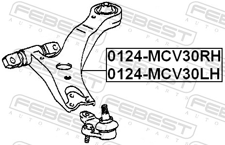 Track Control Arm - 0124-MCV30LH FEBEST