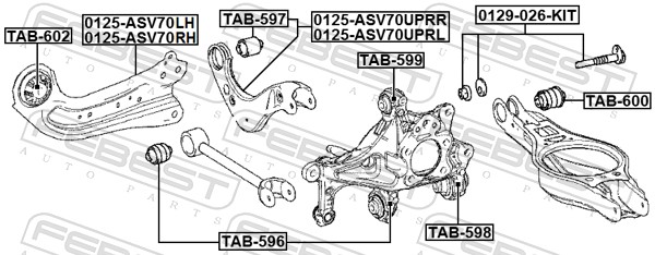 Track Control Arm - 0125-ASV70RH FEBEST
