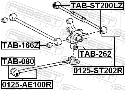 Track Control Arm - 0125-ST202R FEBEST