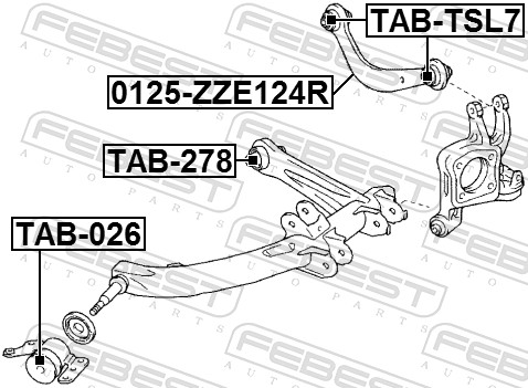 Track Control Arm - 0125-ZZE124R FEBEST