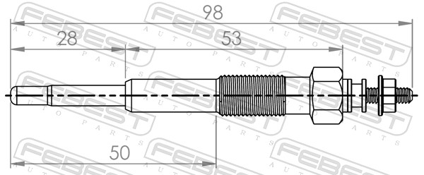 Glow Plug - 01642-003 FEBEST