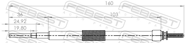 Glow Plug - 01642-005 FEBEST