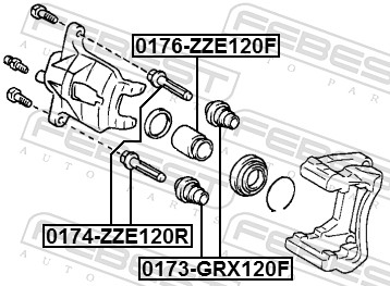 Guide Bolt, brake caliper - 0174-ZZE120R FEBEST